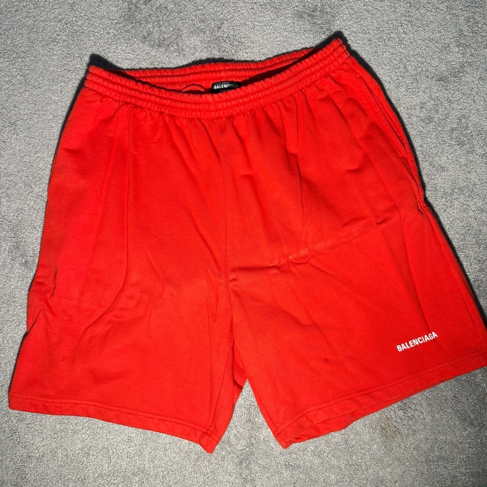 Balenciaga Fiery Red Sports Shorts
